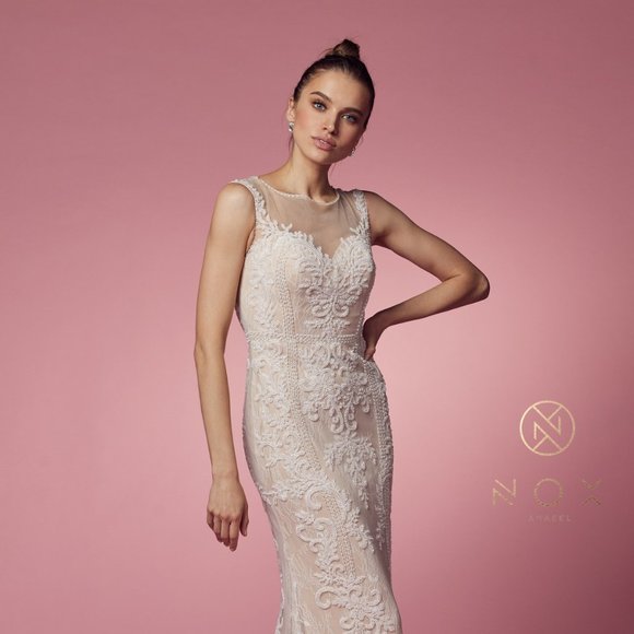 NOX Dresses & Skirts - NEW FLOOR LENGTH SLEEVELESS EMBROIDERED BEADED DRESS WITH ZIPPER BACK NX E1006P